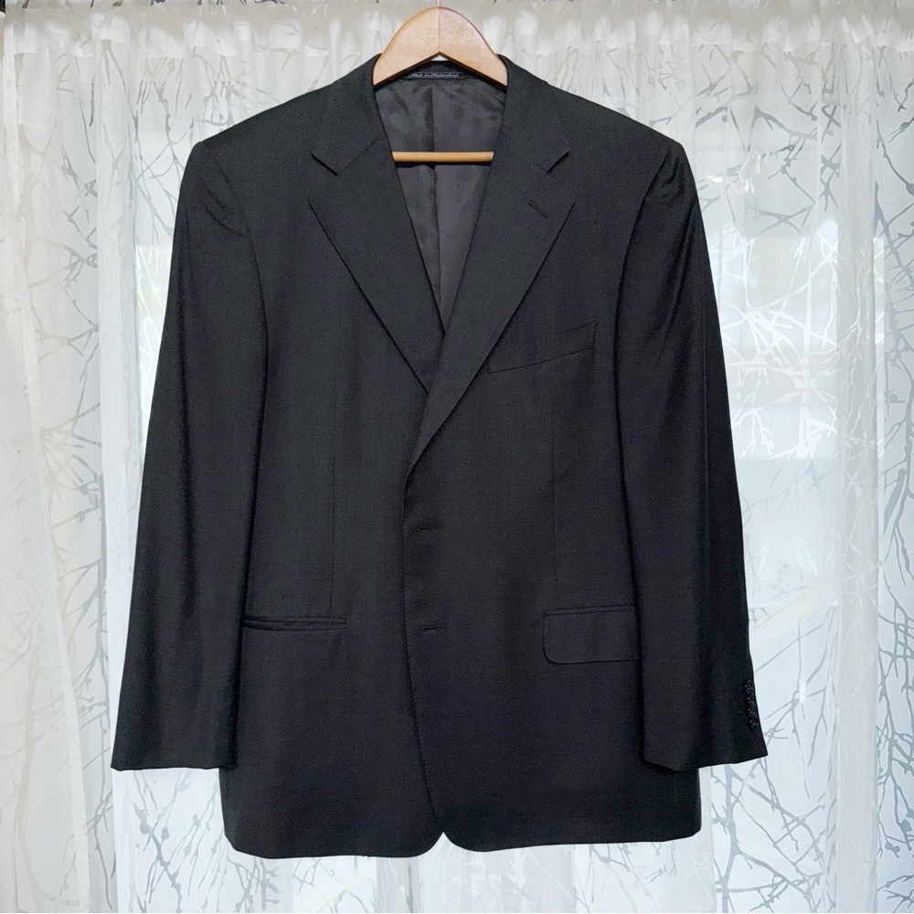 ERMENEGILDO ZEGNA GRAY WOOL BUTTON UP BLAZER JACKET PANTS SUIT SET - Picture 3 of 16
